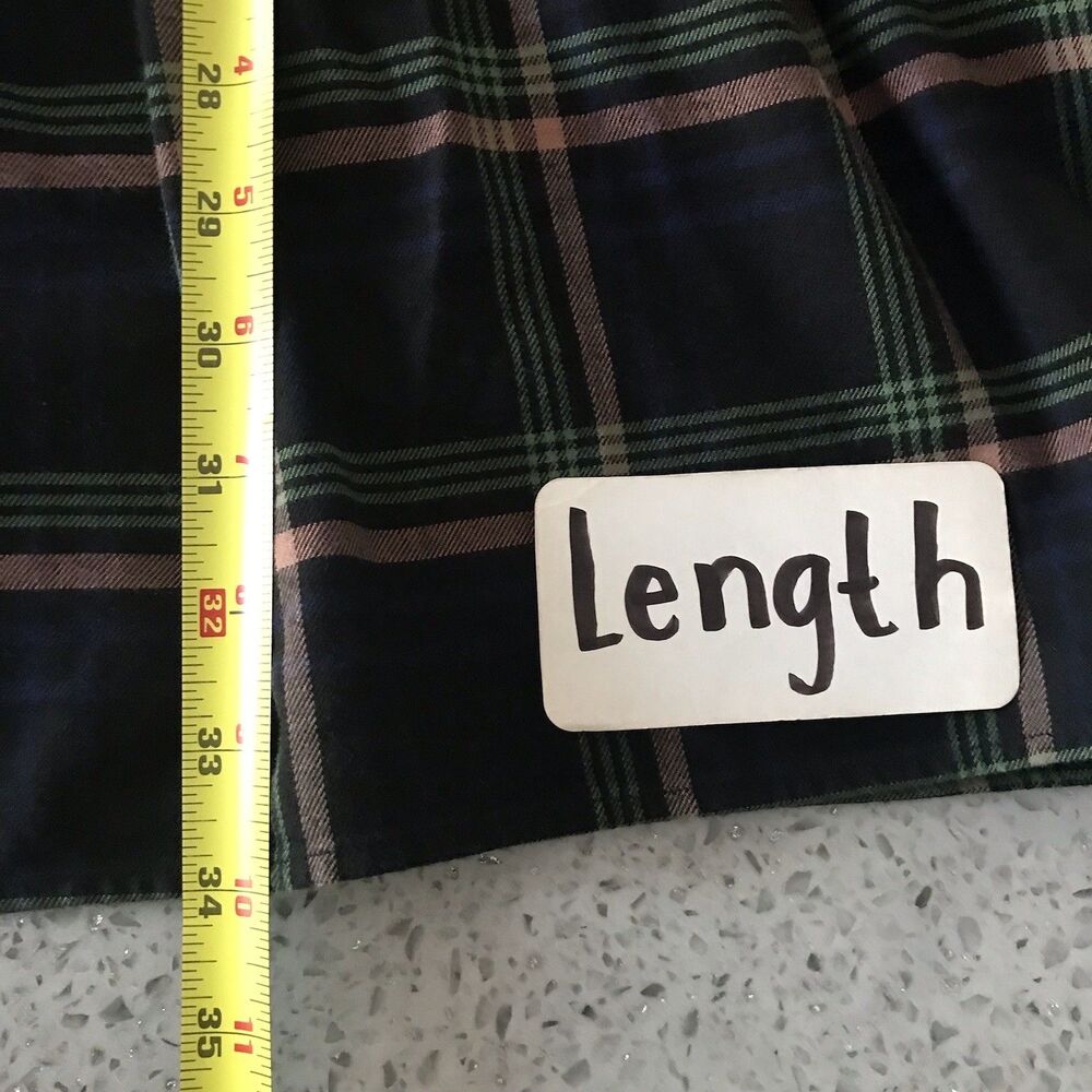 Uniqlo Navy Plaid Flannel Long Sleeve Drop Waist Casual Shirt Dress NWOT M - Picture 8 of 10